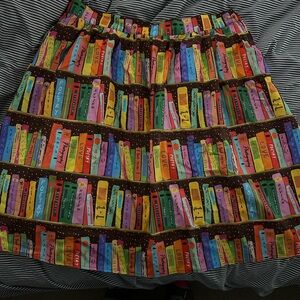Women’s Modcloth Multi-Color Book Print Skirt sz XL